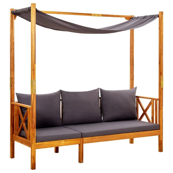 Banco de jardim com mesa e apoios de pés acácia maciça - Image 2