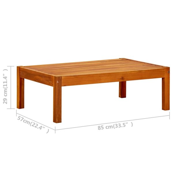 Banco de jardim com mesa e apoios de pés acácia maciça - Image 11