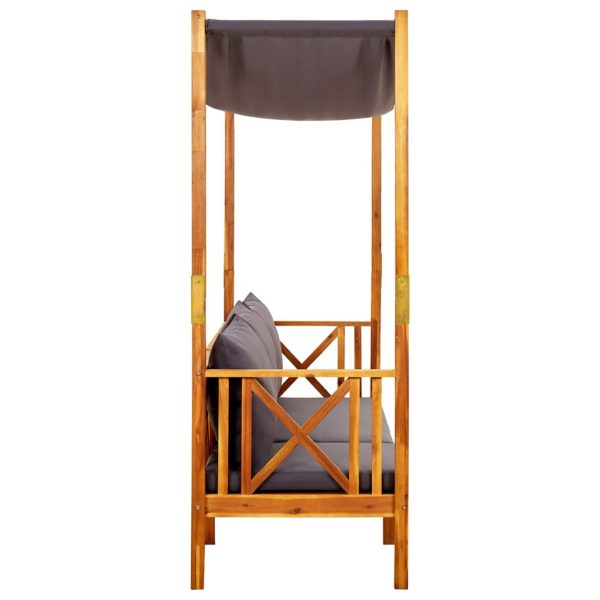 Banco de jardim com mesa e apoios de pés acácia maciça - Image 3