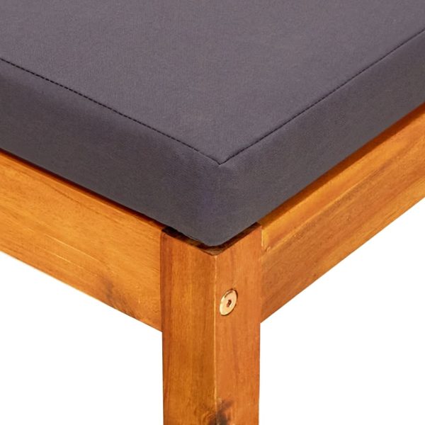 Banco de jardim com mesa e apoios de pés acácia maciça - Image 9