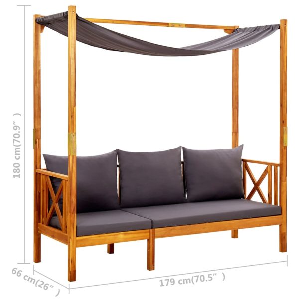Banco de jardim com mesa e apoios de pés acácia maciça - Image 10