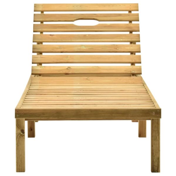 Espreguiçadeira de jardim com mesa madeira de pinho impregnada - Image 3