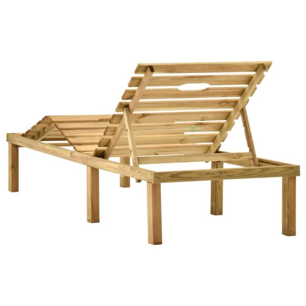 Espreguiçadeira de jardim com mesa madeira de pinho impregnada - Image 4