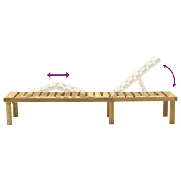 Espreguiçadeira de jardim com mesa madeira de pinho impregnada - Image 5