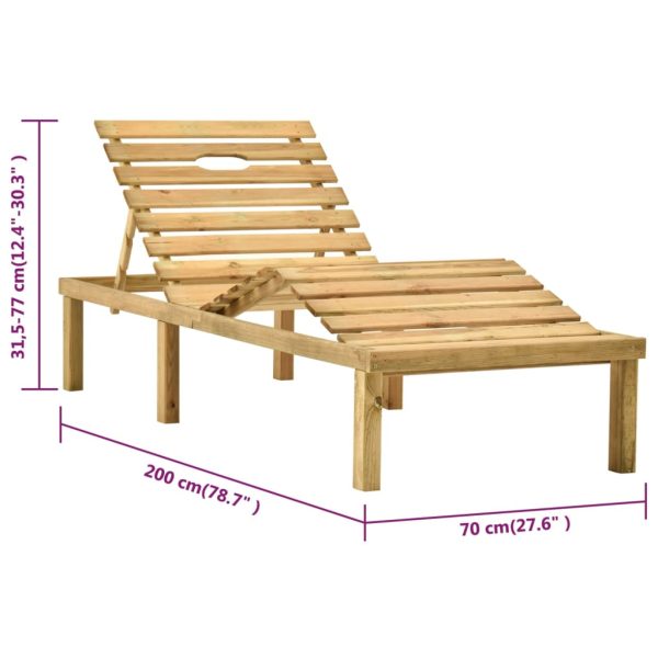Espreguiçadeira de jardim com mesa madeira de pinho impregnada - Image 10