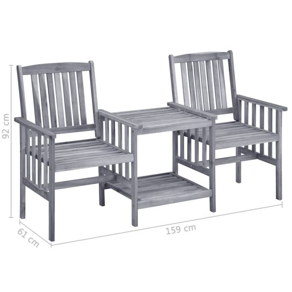 Cadeiras de jardim c/ mesa de centro e almofadões acácia maciça - Image 11