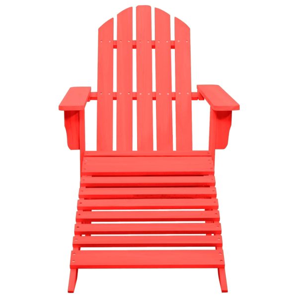 Cadeira de jardim Adirondack c/ otomano abeto maciço vermelho - Image 2