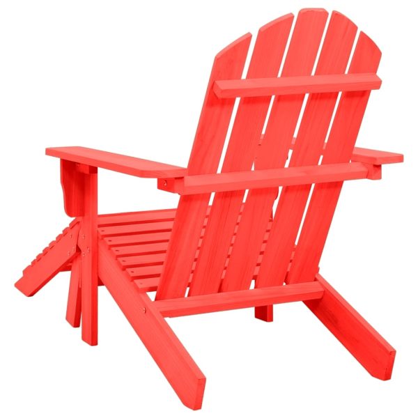 Cadeira de jardim Adirondack c/ otomano abeto maciço vermelho - Image 4