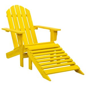 Cadeira Adirondack para jardim com otomano abeto maciço amarelo
