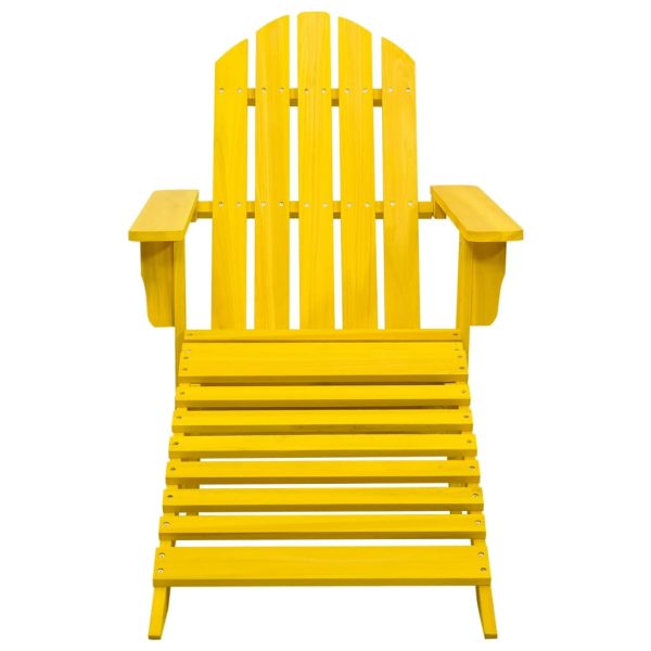 Cadeira Adirondack para jardim com otomano abeto maciço amarelo - Image 2