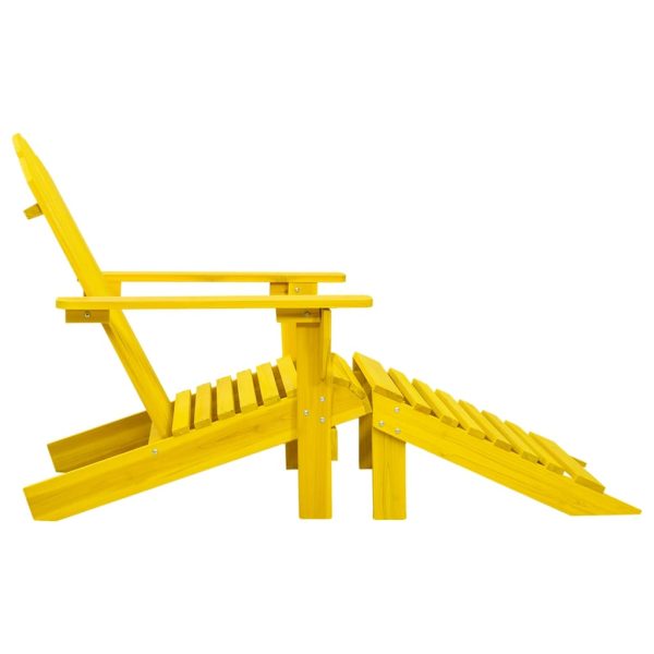 Cadeira Adirondack para jardim com otomano abeto maciço amarelo - Image 3