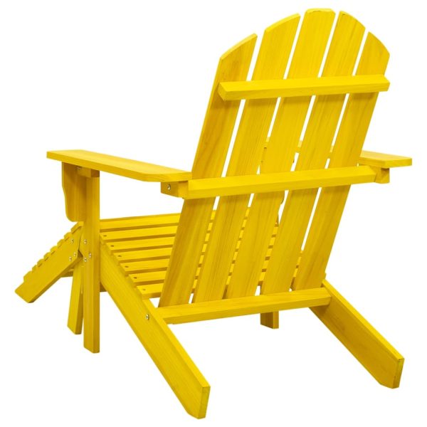 Cadeira Adirondack para jardim com otomano abeto maciço amarelo - Image 4
