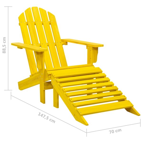Cadeira Adirondack para jardim com otomano abeto maciço amarelo - Image 8