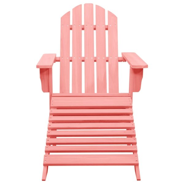 Cadeira Adirondack para jardim com otomano abeto maciço rosa - Image 2