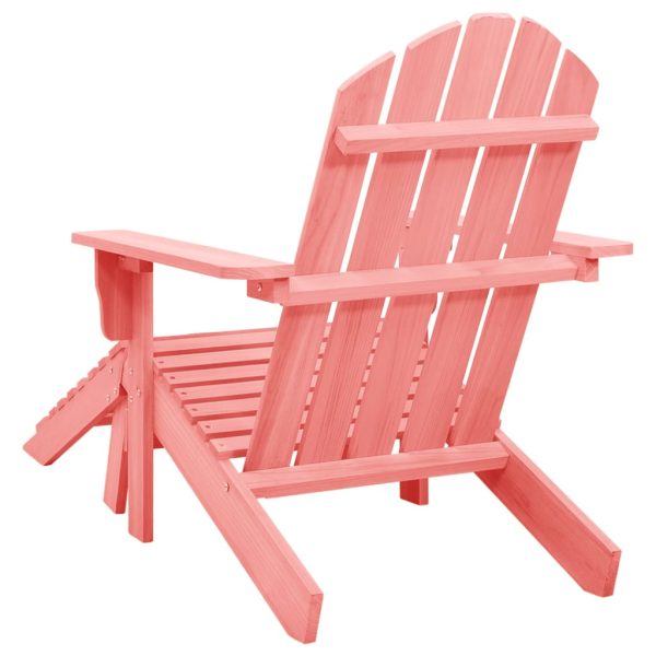 Cadeira Adirondack para jardim com otomano abeto maciço rosa - Image 4