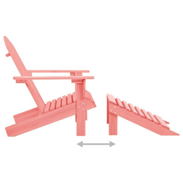 Cadeira Adirondack para jardim com otomano abeto maciço rosa - Image 5