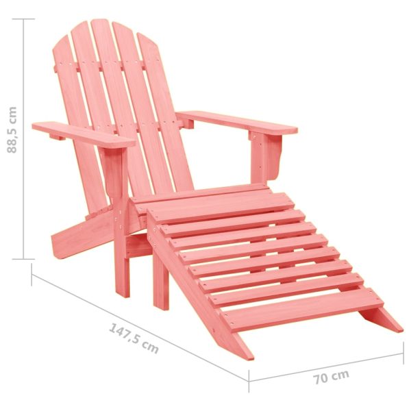 Cadeira Adirondack para jardim com otomano abeto maciço rosa - Image 8