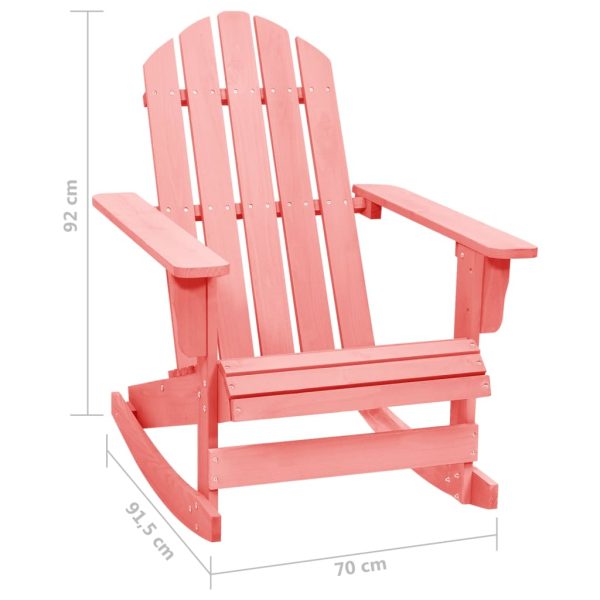 Cadeira Adirondack de baloiçar para jardim abeto maciço rosa - Image 6