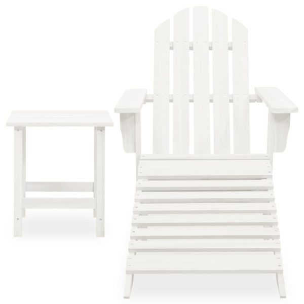 Cadeira de jardim Adirondack c/ otomano e mesa abeto branco - Image 2