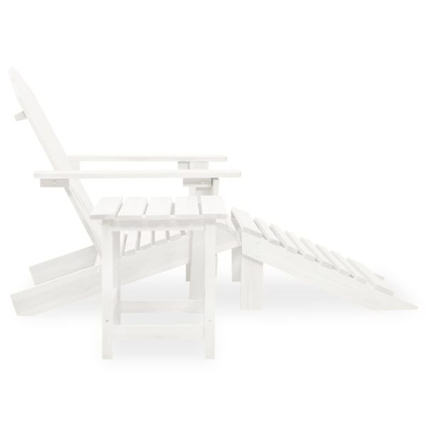 Cadeira de jardim Adirondack c/ otomano e mesa abeto branco - Image 3