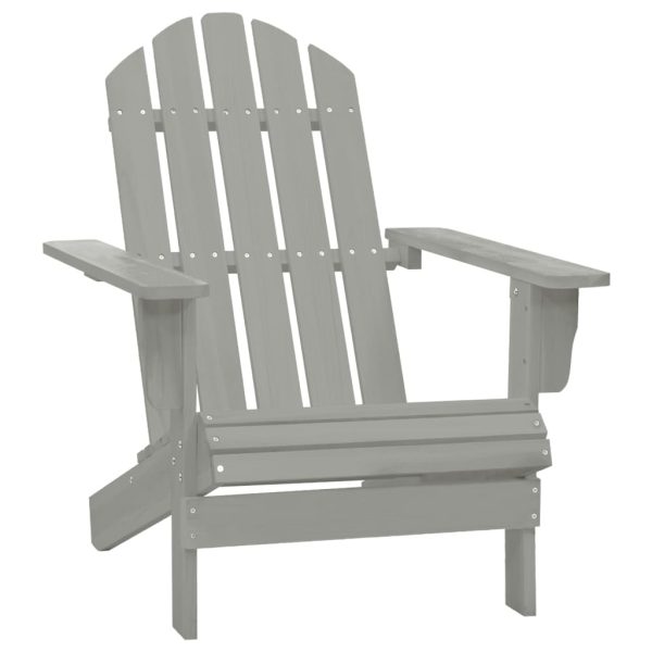 Cadeira de jardim Adirondack c/ otomano e mesa abeto cinzento - Image 8