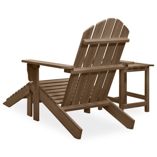 Cadeira de jardim Adirondack c/ otomano e mesa abeto castanho - Image 4