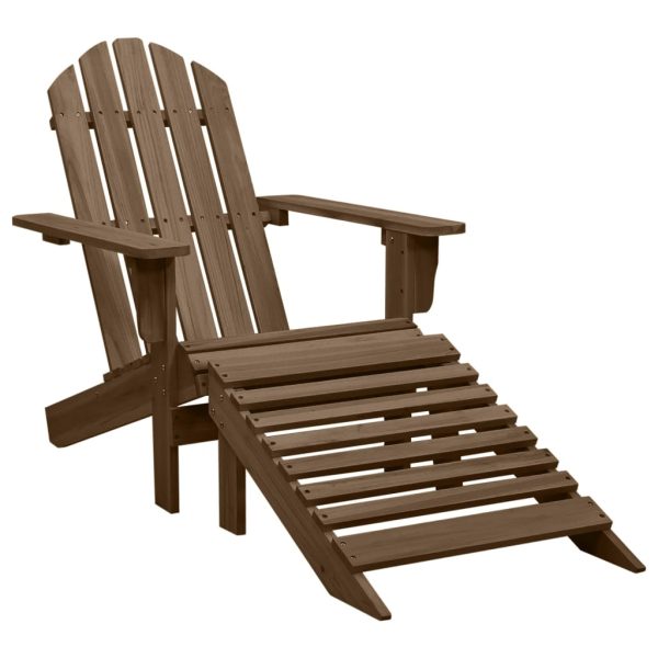 Cadeira de jardim Adirondack c/ otomano e mesa abeto castanho - Image 5