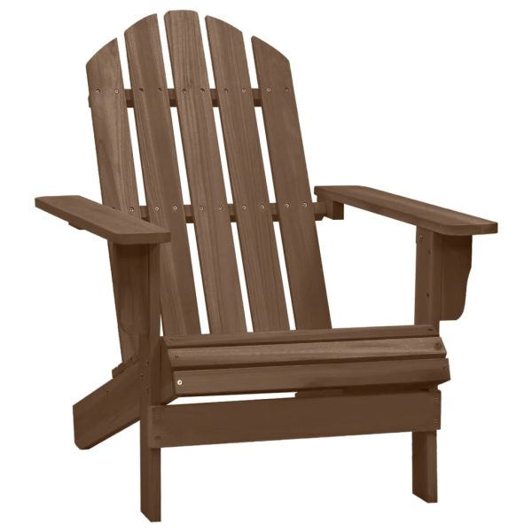 Cadeira de jardim Adirondack c/ otomano e mesa abeto castanho - Image 8