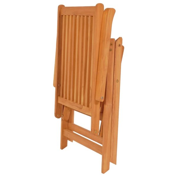 Cadeiras de jardim c/ almofadões vermelhos 6 pcs teca maciça - Image 5