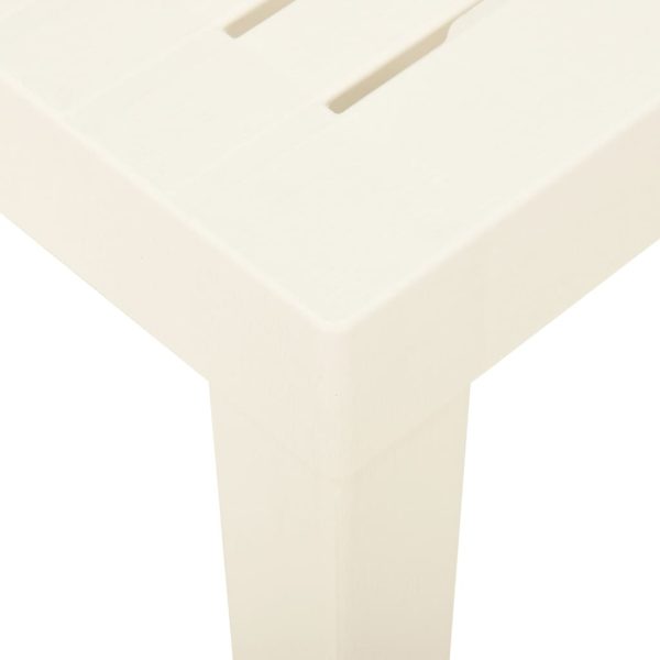 Mesa de jardim 79x65x72 cm plástico branco - Image 4