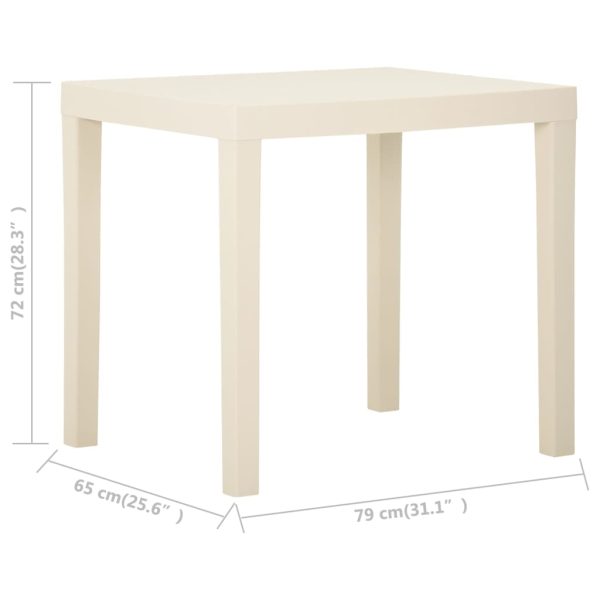 Mesa de jardim 79x65x72 cm plástico branco - Image 5