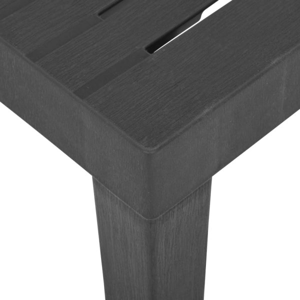 Mesa de jardim 79x65x72 cm plástico cinzento - Image 4