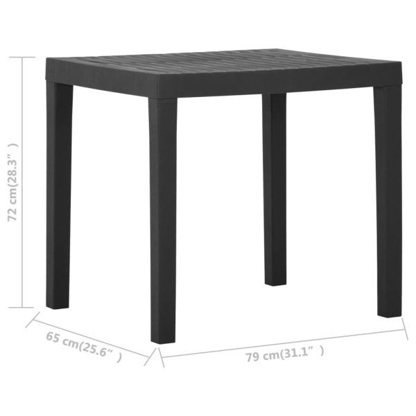 Mesa de jardim 79x65x72 cm plástico cinzento - Image 5