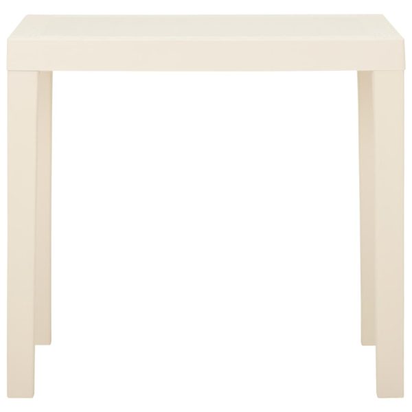 Mesa de jardim 79x65x72 cm plástico branco - Image 2