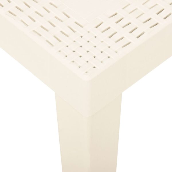 Mesa de jardim 79x65x72 cm plástico branco - Image 4