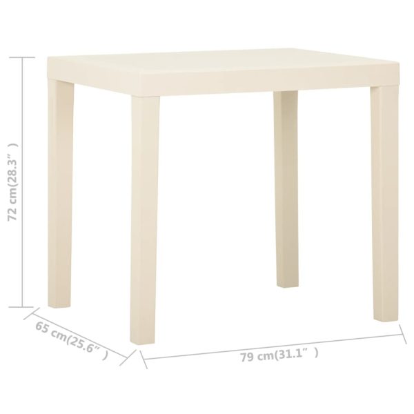 Mesa de jardim 79x65x72 cm plástico branco - Image 5