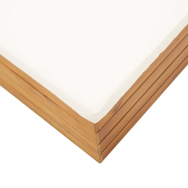 Conjunto mesa e apoio de pés jardim c/ almofadão acácia maciça - Image 5