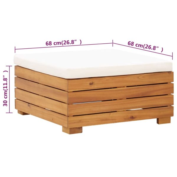 Conjunto mesa e apoio de pés jardim c/ almofadão acácia maciça - Image 8
