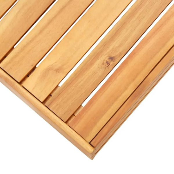 Conjunto mesa e apoio de pés jardim c/ almofadão acácia maciça - Image 4