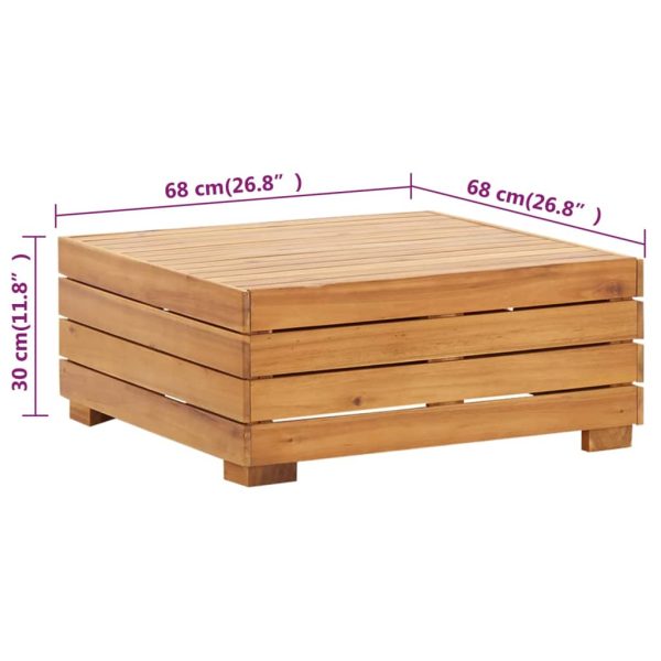 Conjunto mesa e apoio de pés jardim c/ almofadão acácia maciça - Image 6
