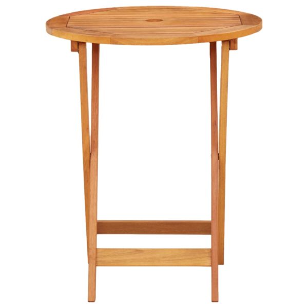 Mesa de jardim dobrável Ø60x75 cm madeira eucalipto maciça - Image 2