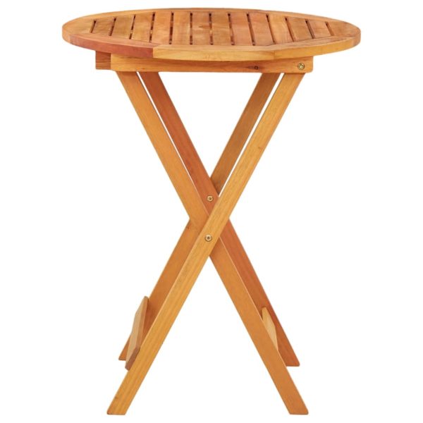 Mesa de jardim dobrável Ø60x75 cm madeira eucalipto maciça - Image 3