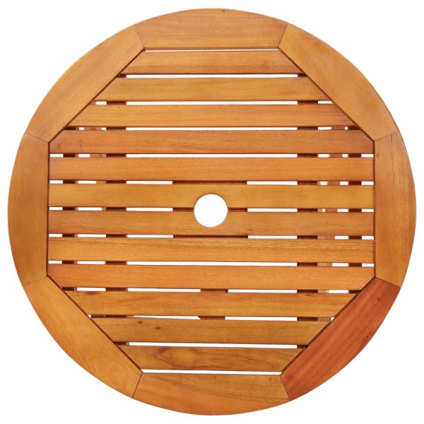 Mesa de jardim dobrável Ø60x75 cm madeira eucalipto maciça - Image 4