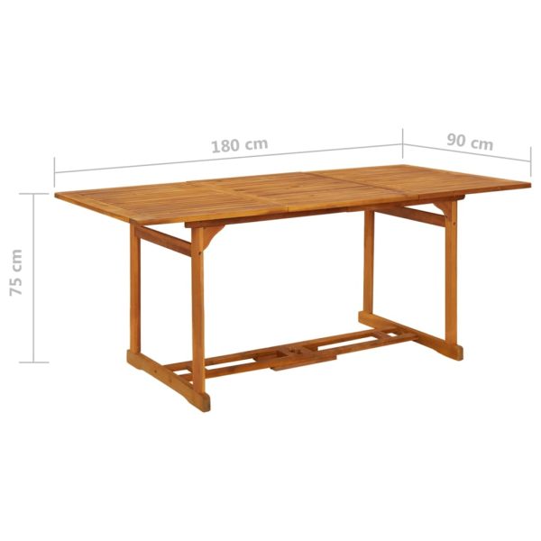 Mesa de jantar p/ jardim 180x90x75 cm madeira de acácia maciça - Image 6