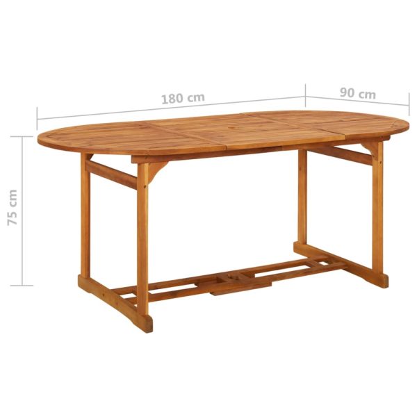 Mesa de jantar p/ jardim 180x90x75 cm madeira de acácia maciça - Image 6