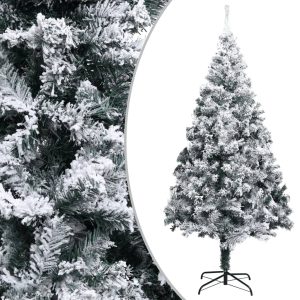 Árvore de Natal artificial com flocos de neve 400 cm PVC verde