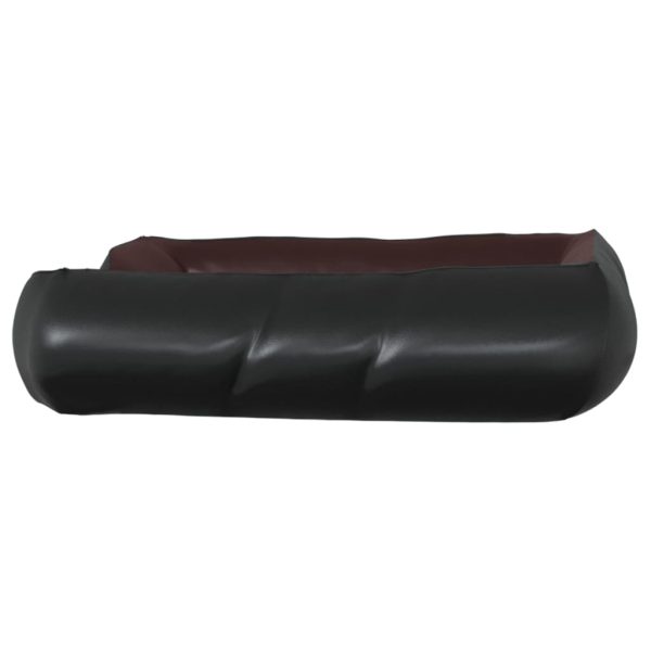 Cama para cães 105x80x25 cm couro artificial preto e castanho - Image 5