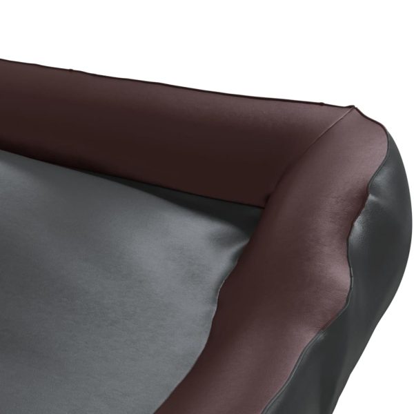 Cama para cães 105x80x25 cm couro artificial preto e castanho - Image 6