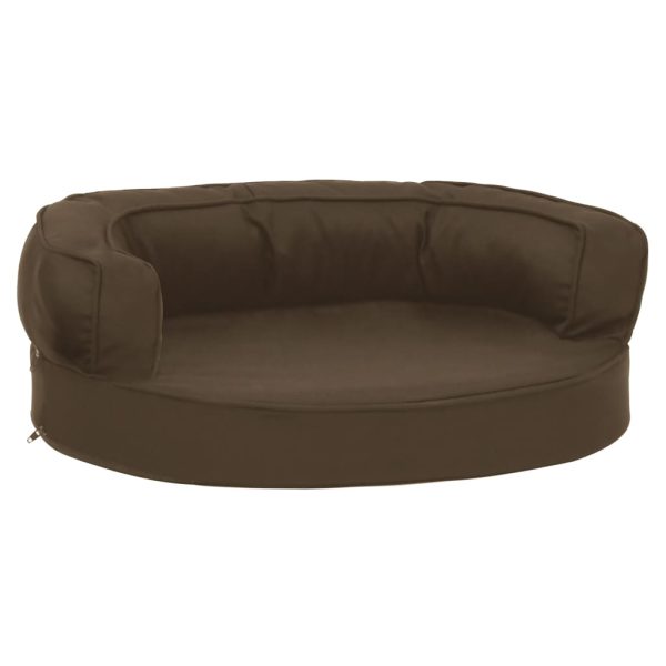 Cama para cães ergonómica 60x42 cm aspeto linho castanho - Image 2