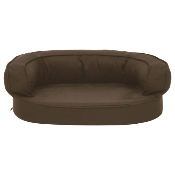 Cama para cães ergonómica 60x42 cm aspeto linho castanho - Image 3